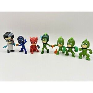 PJ Mask Figures Lot Of 7 Night Ninja Romeo Gecko Owlette Cake Topper
